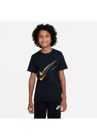 Swoosh T-Shirt Black/Solar Flare 128/137