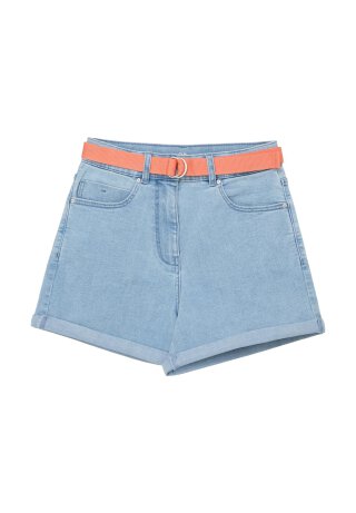 Jeans-Shorts mit fixiertem Umschlag Blue 146