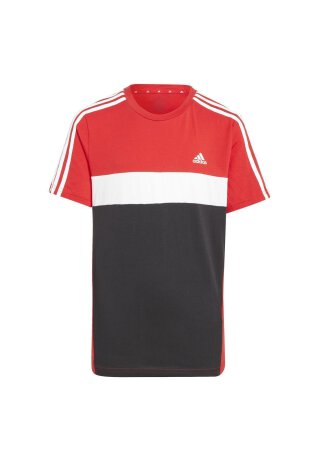 Tiberio 3-Stripes Colorblock T-Shirt Better Scarlet / Black / White 128