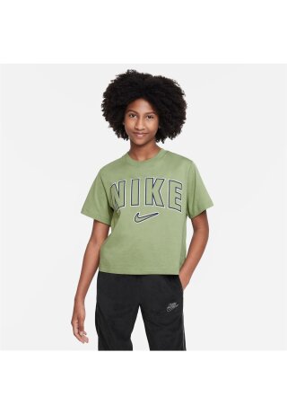 T-Shirt Boxy Print Oil Green 156/166