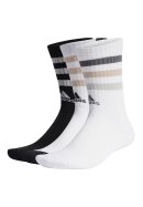 Bold 3 Stripes Cushioned Crew Socken 3er Pack White / Black / White 19/21