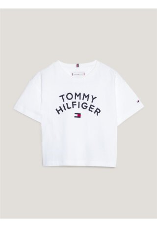 Tommy Flag Cropped T-Shirt White 92