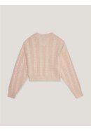 Cable Cropped Crew Pullover Cashmere Creme 92