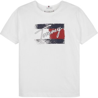 Flag Print T-Shirt Weiß 116
