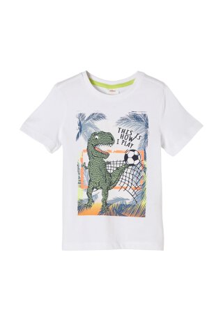T-Shirt mi Dino-Print Weiß 92/98
