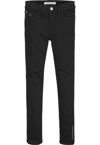 Mid Rise Skinny Jeans Clean Black Stretch 128
