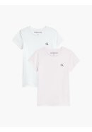 2er Pack Monogram T-Shirt White/Sweetest Pink 104