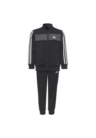 3 Stripes Essentials Shiny Trainingsanzug Black/Grey Six/White 104