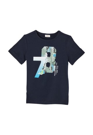 T-Shirt mit Frontprint Navy 92/98