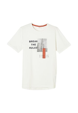 T-Shirt mit Front-Print Ecru 140