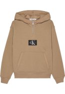 Quilted Mix Media Hoodie Timeless Camel 104
